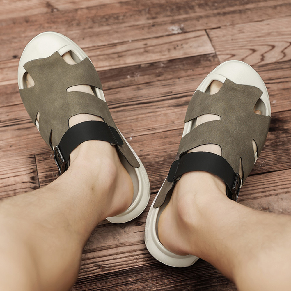 Mens Shoes, Summer Sandals for Men, Comfy Garden Clogs, Indoor Wrapped Toe, Closed Toe, Non-Slip Slippers