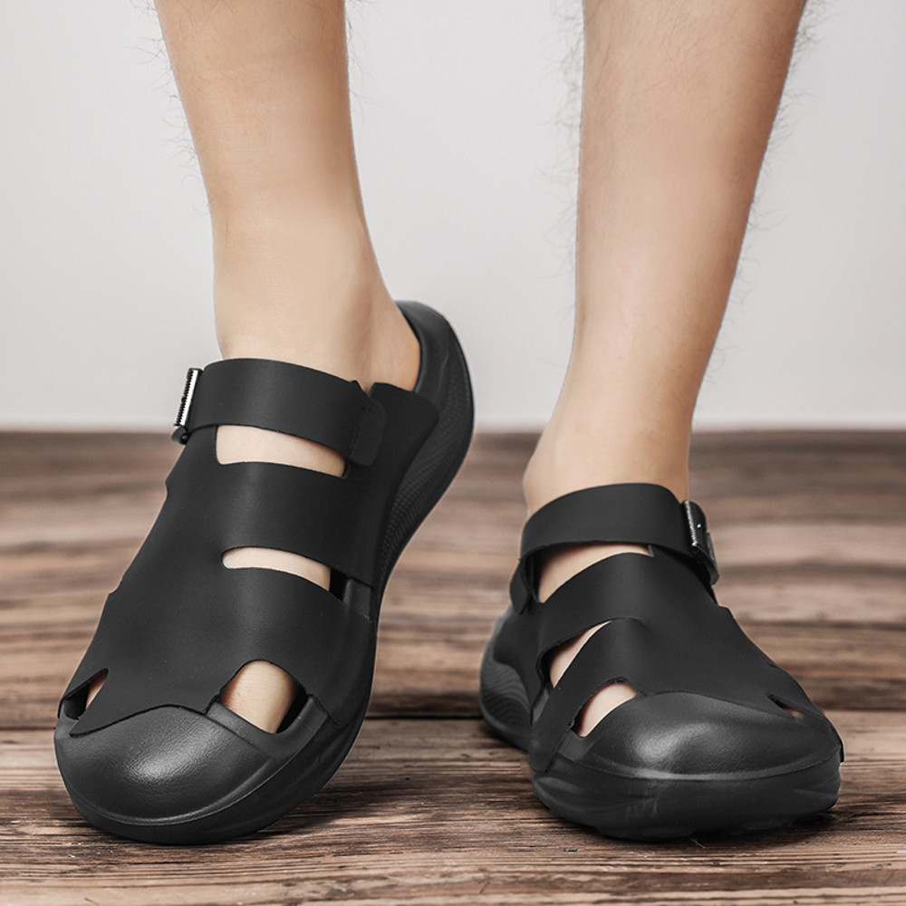 Mens Shoes, Summer Sandals for Men, Comfy Garden Clogs, Indoor Wrapped Toe, Closed Toe, Non-Slip Slippers