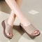Women Shoes New, Open Toe Genuine Leather Soft Sole Loafers, Comfortable Pumps French Casual Fashion Slip-on