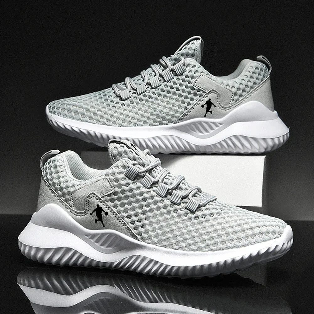 White Fashion Gym Casual Lightweight Walking Shoes High Quality Breathable Mesh Sneakers Plus Size 4