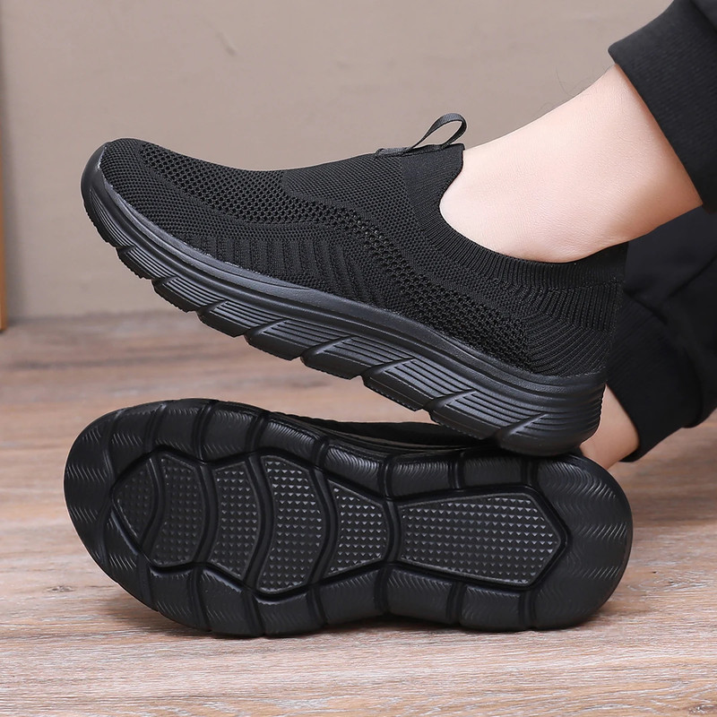 Mens Walking Shoes Lightweight Casual Mesh Sneakers Slip On Tennis Shoes Fashion Running Trainers C 0