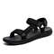 Mens Black Outdoor Casual Arch Support Sandals, Breathable Anti-Slip Beach Holiday Sandals, Summer Sports Walking Sandal