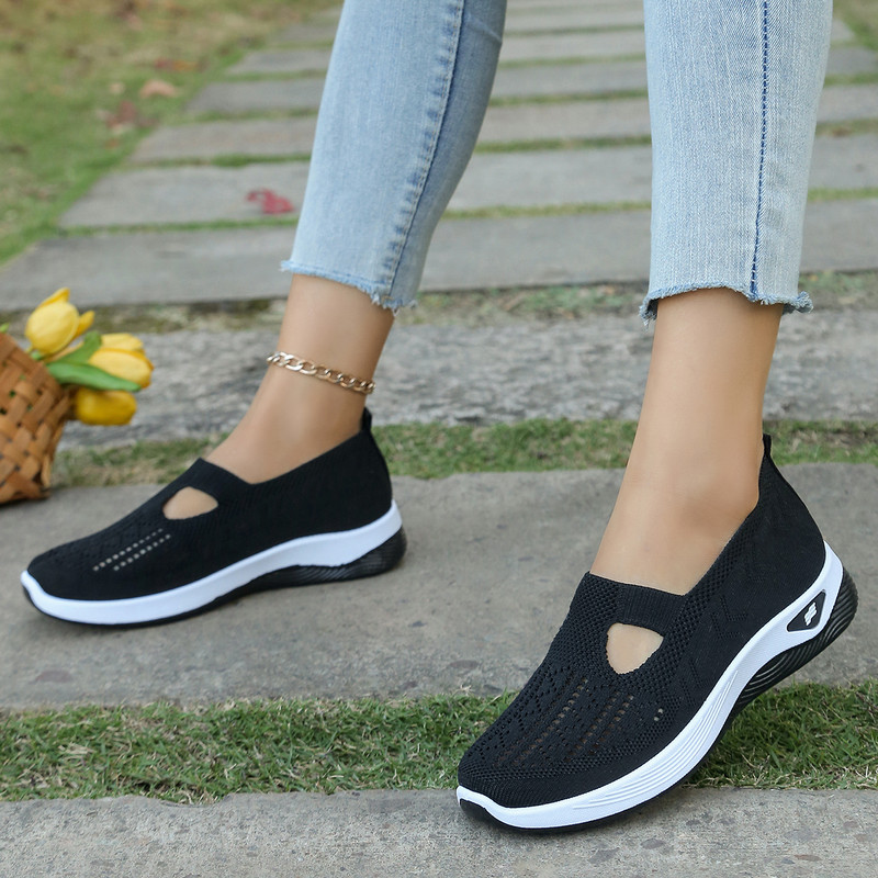 Womens Casual Shoes Womens Shoes Solid Color Breathable Sports Shoes Lightweight SoftSoled Walking