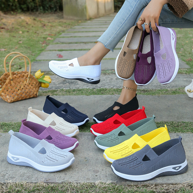 Womens Casual Shoes Womens Shoes Solid Color Breathable Sports Shoes Lightweight SoftSoled Walking