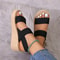 Summer Minimalist Slingback Wedge Sandals Lightweight Outdoor Slides Solid Color Thick Bottom Women 2