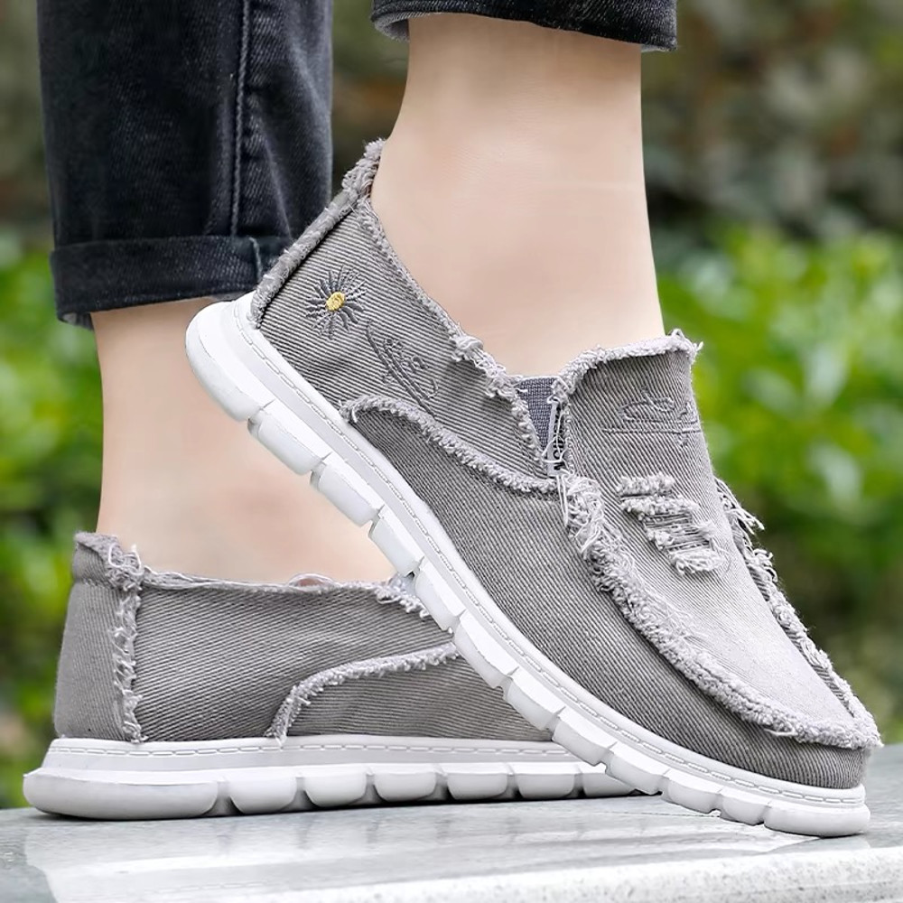 Casual Sneaker Womens Shoes Daisy Embroidery Denim Summer Stylish Footwear Cheap Shoes Clearance Li 3