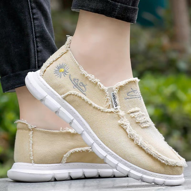 Casual Sneaker Womens Shoes Daisy Embroidery Denim Summer Stylish Footwear Cheap Shoes Clearance Li 8