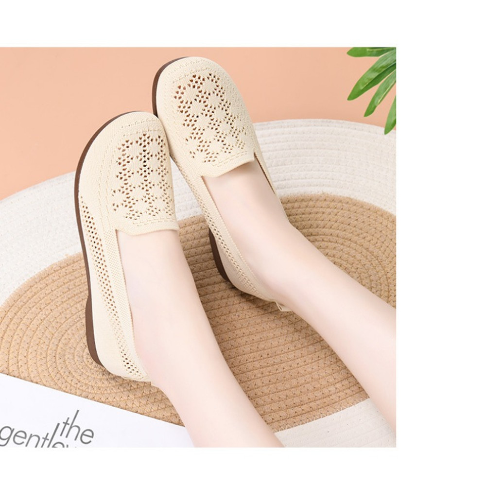 Breathable Womens Summer Mesh Shoes, Soft Sole, Shallow Mouth, Lazy Casual Shoes, Lightweight Mothers Shoes for Comfort