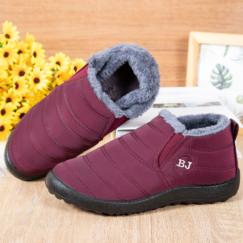 Fashion Snow Women Boots Waterproof Plush Ankle Boots Unisex Slip On Platform Shoes For Women Warm 2