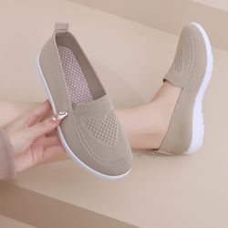 spring summer womens shoes, casual breathable chunky sole flat sneakers, lightweight walking shoes, cheap shoes