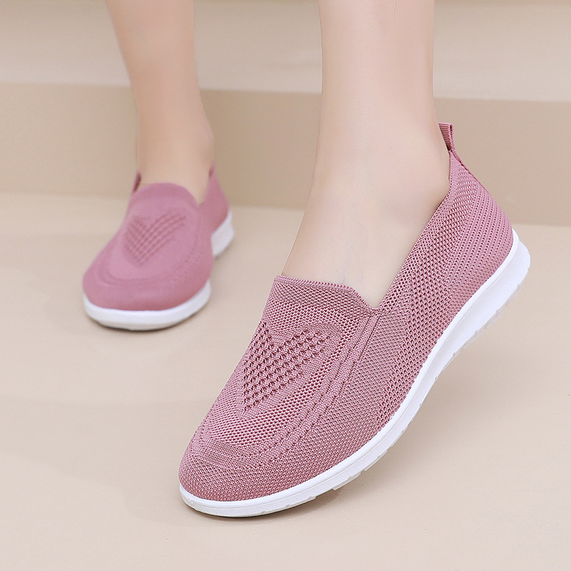 Spring Summer Womens Shoes, Casual Breathable Chunky Sole Flat Sneakers, Lightweight Walking Shoes, Cheap Shoes