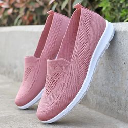 womens summer shoes, soft sole casual flats for ladies, new moms single shoes, lightweight breathable walking