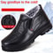 Mens Winter Fashion Shoes Nonslip Cotton Shoes Thickened Leather Waterproof Casual Snow Boots For M 1