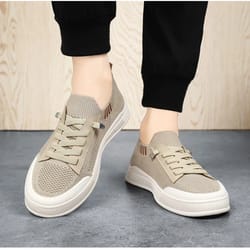 mens summer new edition shoes, casual solid color canvas shoes, breathable fashion singlees for everyday comfort