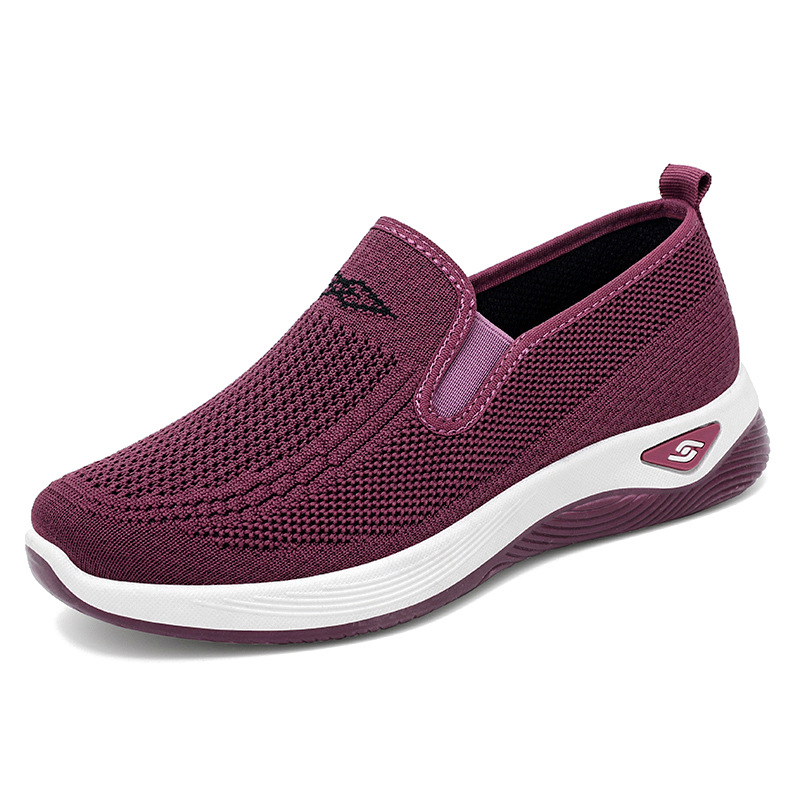 Knitted Breathable Womens Shoes Spring And Summer Sports Running Shoes Casual Platform Work Shoes 5