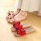 Ladies Indoor Shoes, Women Summer Casual Slides, Striped Bow Linen Flip Flops, Comfortable Flax Slippers
