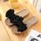 Ladies Indoor Shoes, Women Summer Casual Slides, Striped Bow Linen Flip Flops, Comfortable Flax Slippers