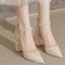 New Elegant Pearl-Embellished Satin Heels Chunky Low Heel Bridal Shoes with Adjustable Ankle Strap for Brides & Special