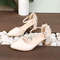 Fairy Style Thin-Strap High Heels, Spring Summer Bowknot Pumps with Golden Buckle, Chic & Comfortable Womens Fashion