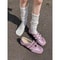 Womens Silver Gray Lace-Up Sneakers, Lightweight Suede & Mesh Comfort Shoes with White Socks for Casual Wear