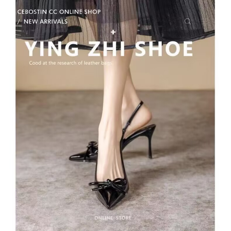 Elegant Womens Patent Leather Stilettos New Arrival Pointed Toe High Heels With Bowknot For Party 2