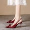 Elegant Womens Patent Leather Stilettos New Arrival Pointed Toe High Heels With Bowknot For Party 3