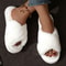 Womens Cross Warm Fluffy Furry Slippers Lightweight Flat Heel Fur Slides Autumn Winter Open Toe Non 1