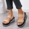 Summer New Minimalist Slingback Wedge Sandals, Lightweight Striped Sole Thick Bottom Shoes for Women, Casual Comfort