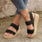 Summer New Minimalist Slingback Wedge Sandals, Lightweight Striped Sole Thick Bottom Shoes for Women, Casual Comfort