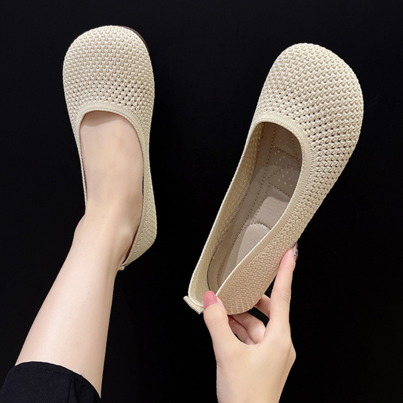 Casual Women Flats Knitted Breathable Sneakers Ladies Soft Bottom Ballet Loafers Comfortable Slip O 4
