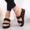 Womens Heel Platform Slippers, Soft EVA Black Sandals, Fashion Slides with Thick Sole Summer Shoes & Stylish Flip Flop