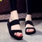 Womens Heel Platform Slippers, Soft EVA Black Sandals, Fashion Slides with Thick Sole Summer Shoes & Stylish Flip Flop