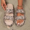 Adjustable DoubleBuckle Summer Holiday Printing Soft Women Slippers Pillow Platform Travel Sandals 5