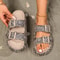 Adjustable DoubleBuckle Summer Holiday Printing Soft Women Slippers Pillow Platform Travel Sandals 10