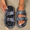Adjustable DoubleBuckle Summer Holiday Printing Soft Women Slippers Pillow Platform Travel Sandals 11