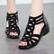 Womens Soft Leather Roman Sandals Summer, Soft Sole Outwear Wedge Shoes, Casual Fashion Designer Sandals for Ladies