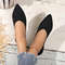Solid Color Knitted Womens Pointed Toe Flat Shoes Casual Slip On Ballet Flats Lightweight Breathabl 6