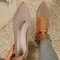 Casual Womens Pointed Toe Flat Shoes, Solid Color Knitted Slip On Ballet Flats, Lightweight Breathable Loafers