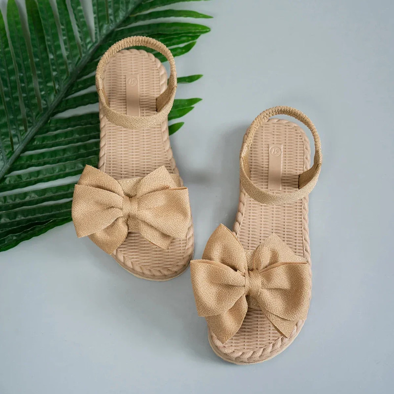 Women Antislip Trend Sandals Lightweight Summer Fashion Sandals Beach Casual Slippers Outdoor Bow T 5