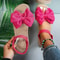 Women Antislip Trend Sandals Lightweight Summer Fashion Sandals Beach Casual Slippers Outdoor Bow T 8
