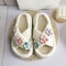 Women Autumn Winter Home Slippers Open-Toe Cross Band Linen Soled Indoor Slides Non-Slip Bathroom Slippers