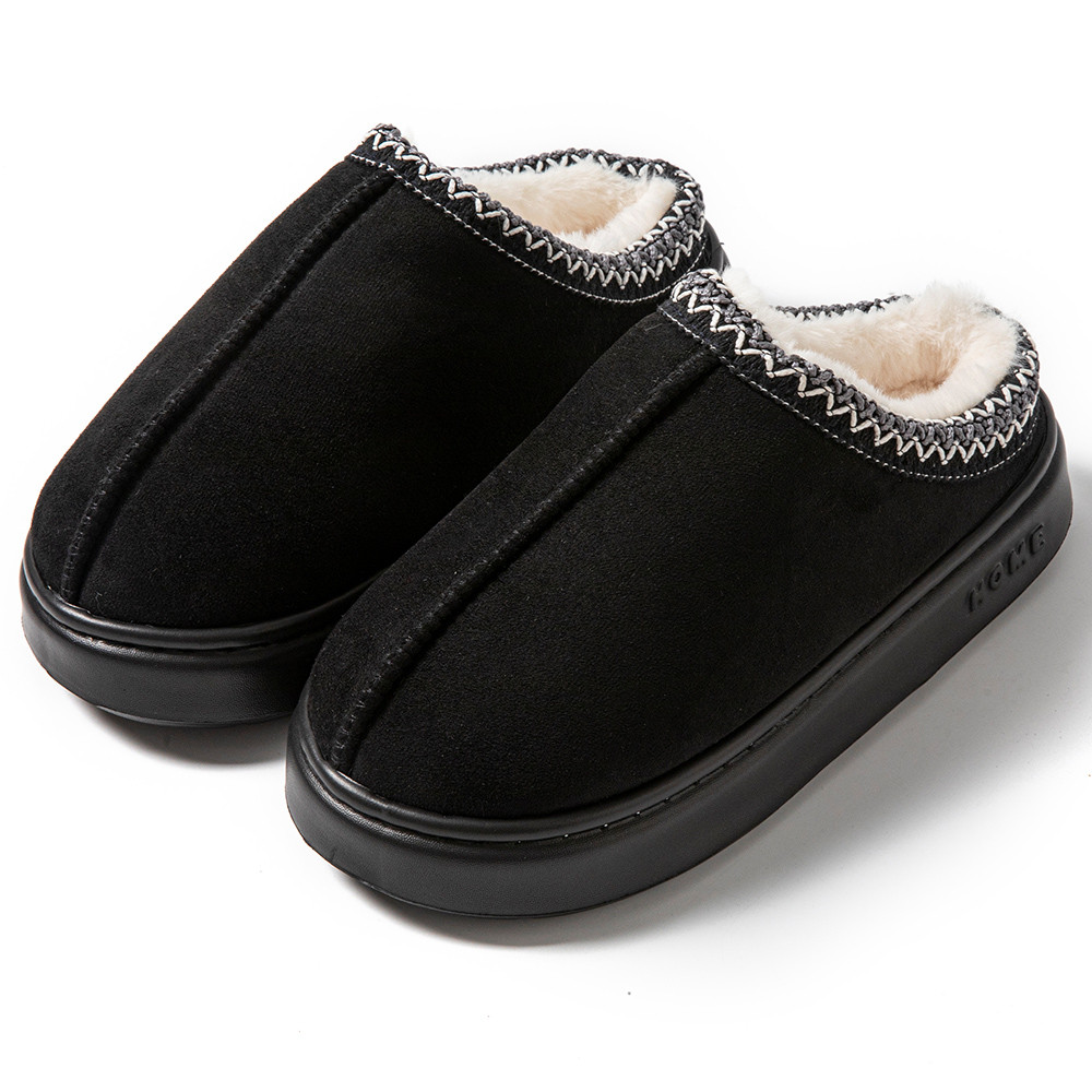 Women Autumn Winter Home Slippers Open-Toe Cross Band Linen Soled Indoor Slides Non-Slip Bathroom Slippers