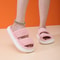 Women Autumn Winter Home Slippers Open-Toe Cross Band Linen Soled Indoor Slides Non-Slip Bathroom Slippers