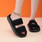 Women Autumn Winter Home Slippers Open-Toe Cross Band Linen Soled Indoor Slides Non-Slip Bathroom Slippers