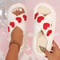 Women Autumn Winter Home Slippers Open-Toe Cross Band Linen Soled Indoor Slides Non-Slip Bathroom Slippers