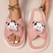 Women Autumn Winter Home Slippers Open-Toe Cross Band Linen Soled Indoor Slides Non-Slip Bathroom Slippers