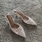 Summer Mesh Embroidered Thin High Heels Sandals Women Sexy Slingback Pointed Toe Pumps Elegant Dress Shoes Sandal