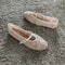 Women Mesh Embroidery Ballet Flats With String Beads Buckle Strap Mary Jane Shoes Breathable Comfor