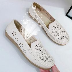womens soft sole round toe nurse shoes, summer new fashion breathable non-slip sandals, flat casual sports shoes