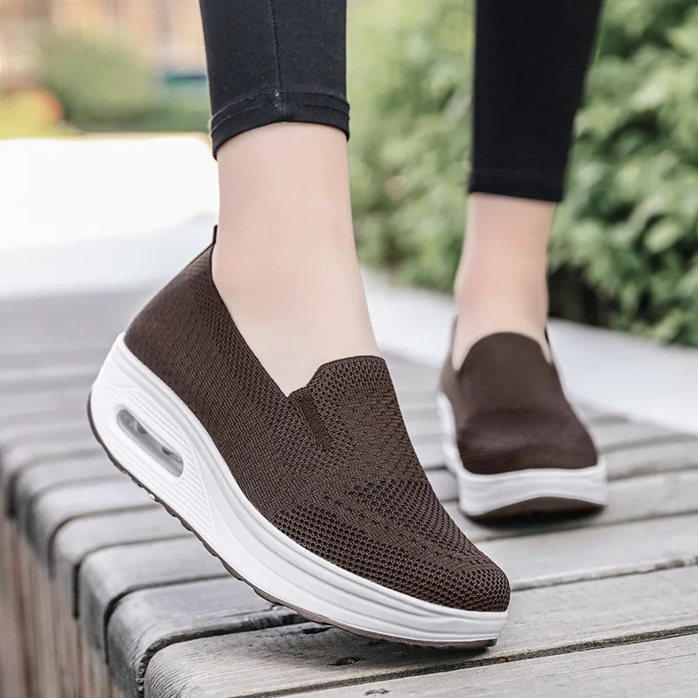 Womens Swing Shoes Mesh Loafers Flat Platform Sneakers Spring Autumn Height Increasing Wedges Comfo 3